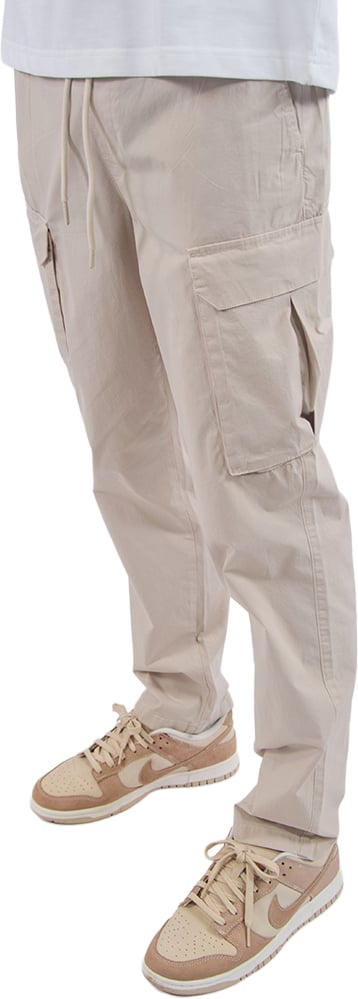 Pure Path Cotton Stretch Cargo Pants Beige