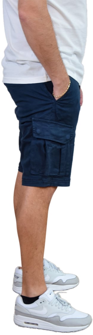 Pure Path Pure Path Garment Dye Cargo Short Blauw