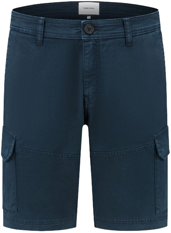 Pure Path Garment Dye Cargo Short Blauw