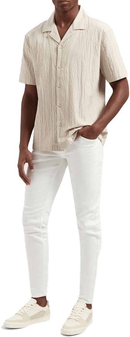 Pure Path Pure Path Overshirt Korte Mouw Beige