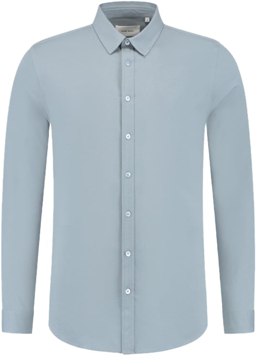 Pure Path Slim Fit Jersey Shirts Casual Blauw