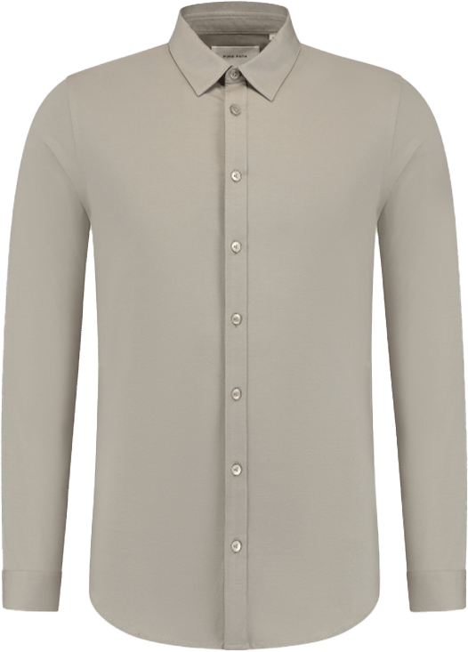 Pure Path Slim Fit Jersey Shirts Casual Beige