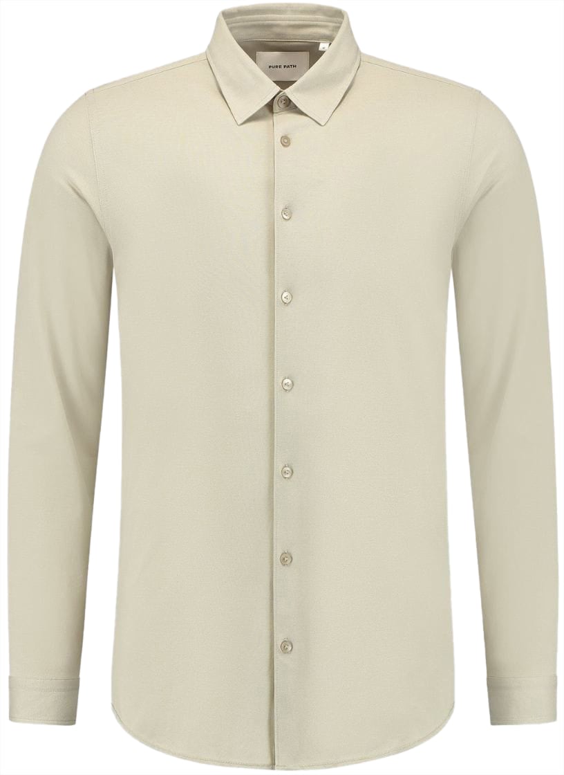 Pure Path Pure Path Pique Shirt Light Army Groen