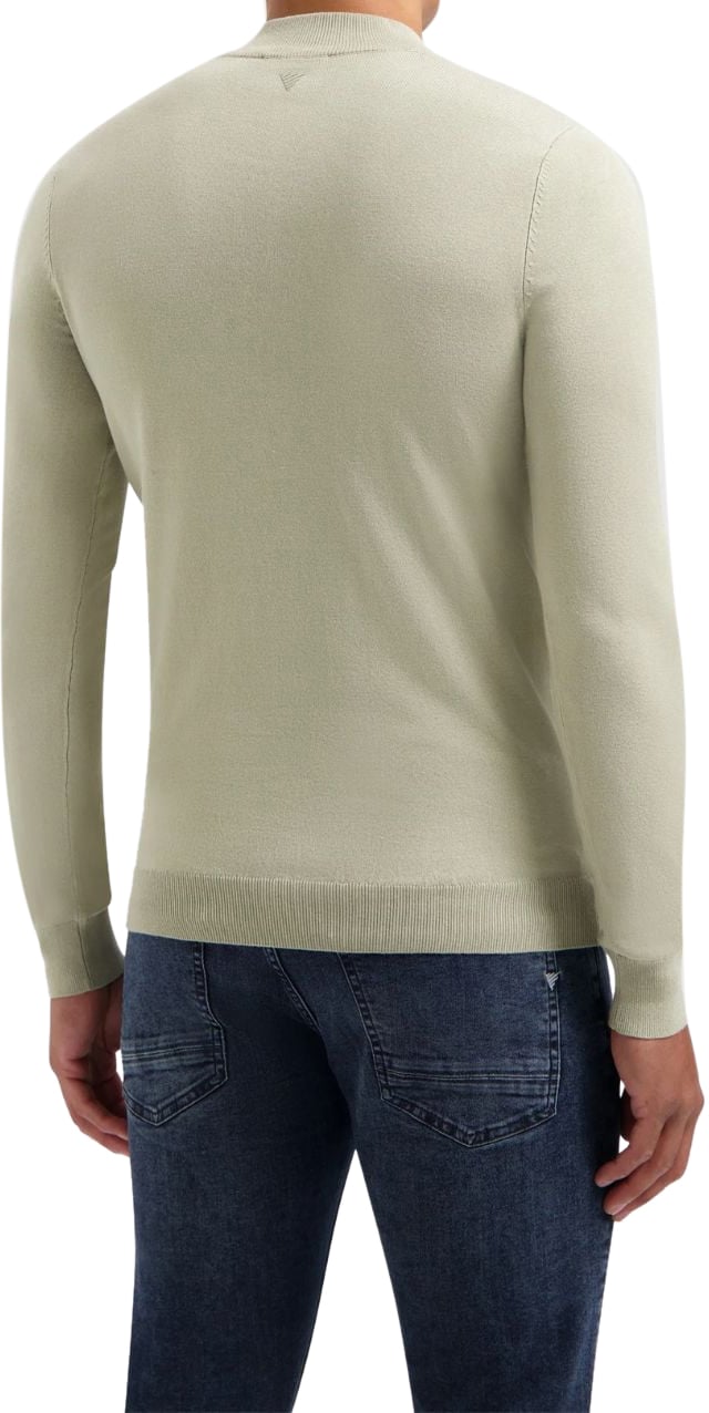 Pure Path Pure Path Essential Knitwear Halfzip LT Army Groen