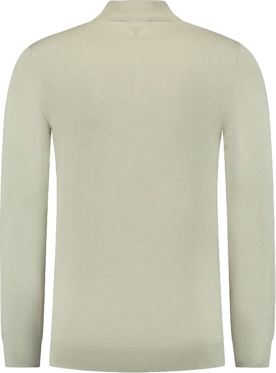 Pure Path Regular Fit Knitwear Halfzip LS Groen