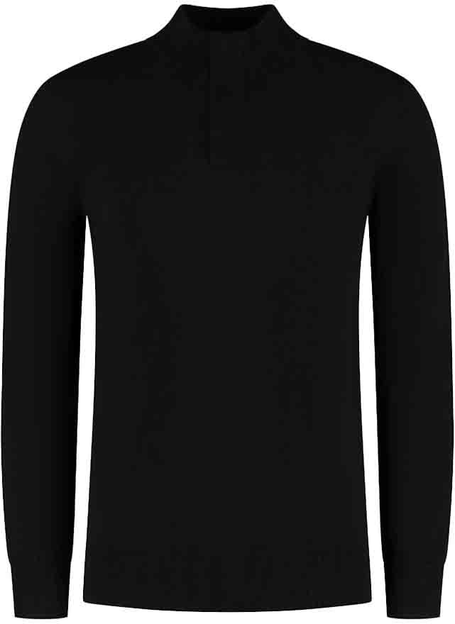 Pure Path Regular Fit Knitwear Halfzip LS Zwart