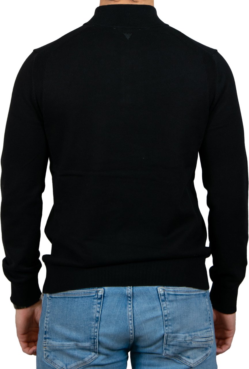 Pure Path Regular Fit Knitwear Halfzip LS Zwart