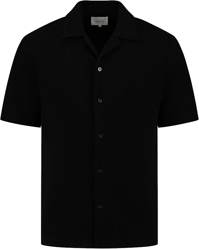 Pure Path Pure Path Regular Fit Shortsleeve Shirts Zwart