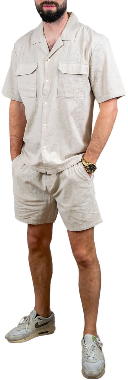 Pure Path Regular Fit Shortsleeve Shirts Beige