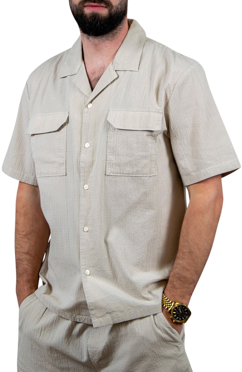 Pure Path Regular Fit Shortsleeve Shirts Beige