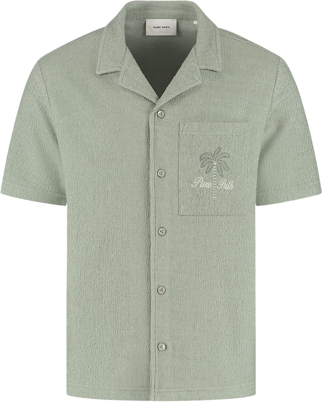 Pure Path Regular Fit Shortsleeve Shirt Groen
