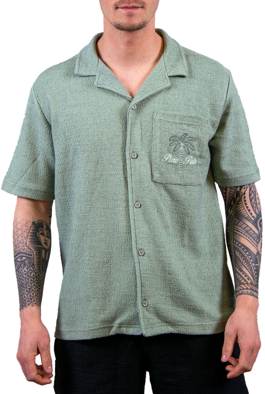 Pure Path Regular Fit Shortsleeve Shirt Groen