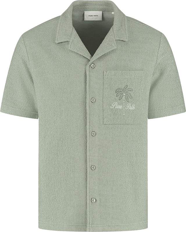 Pure Path Pure Path Regular Fit Shortsleeve Shirt Groen