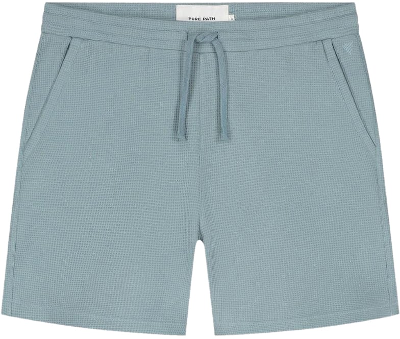 Pure Path Pure Path Waffle Shorts Blue Grey Grijs