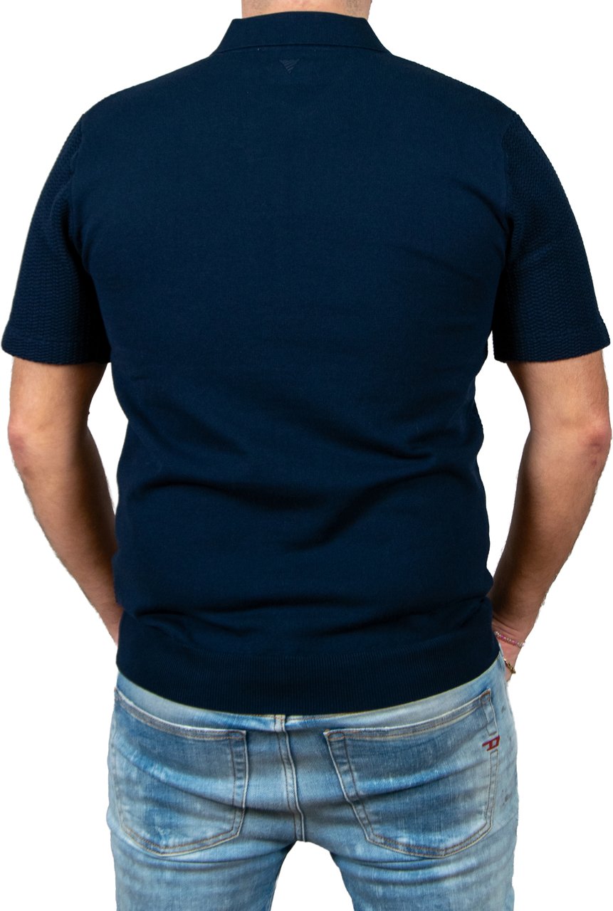 Pure Path Regular Fit Polo SS Knitwear Blauw