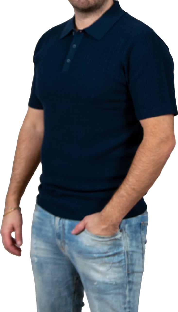 Pure Path Regular Fit Polo SS Knitwear Blauw