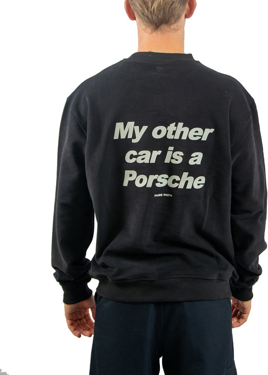 Pure Path Loose Fit Crewneck LS Sweaters Zwart