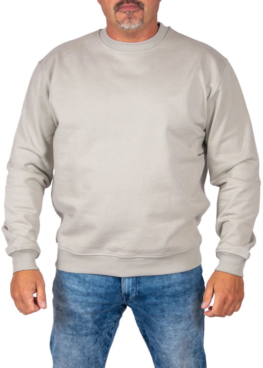 Pure Path Loose Fit Crewneck LS Sweaters Grijs