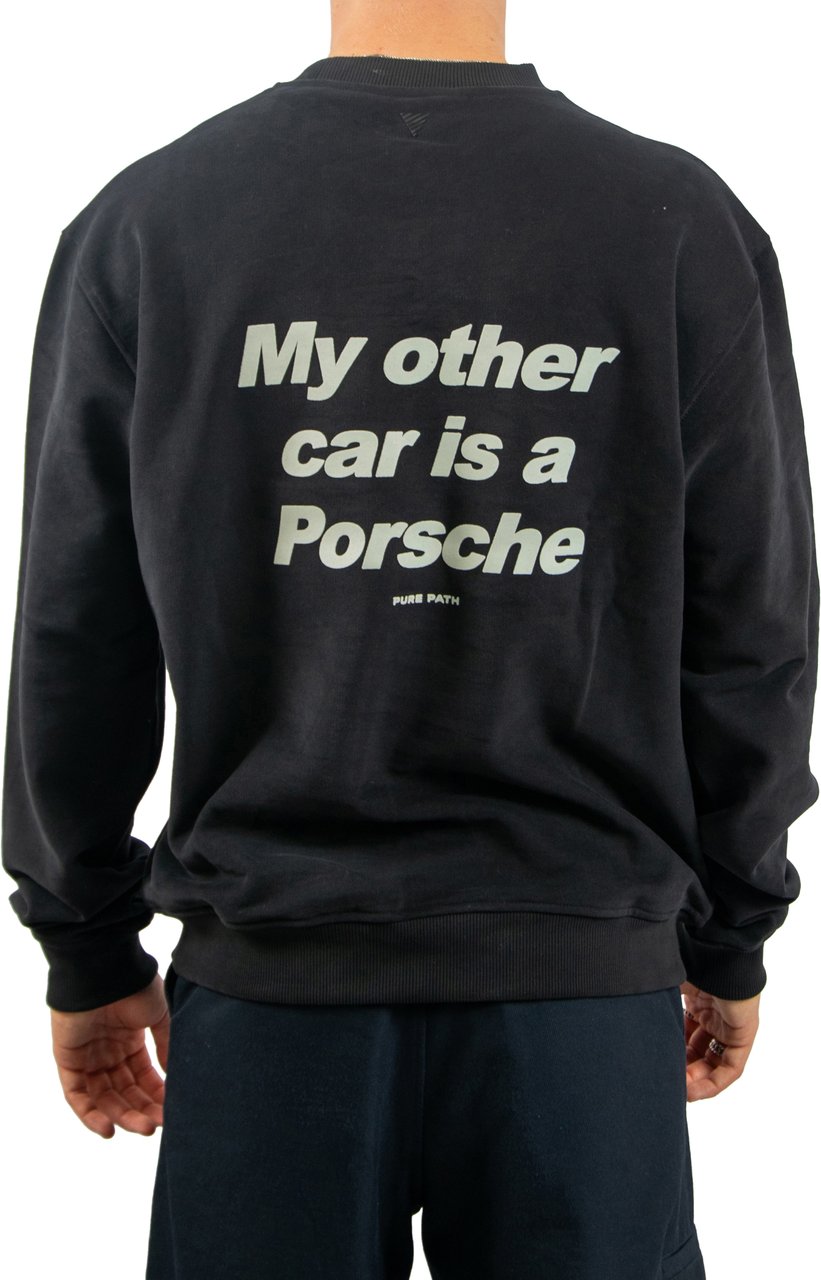 Pure Path Pure Path Loose Fit Crewneck LS Sweaters Zwart