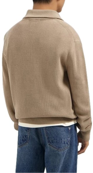 Pure Path ssential knitwear halfzip sweater Taupe
