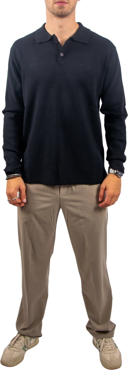 Pure Path Pure Path Regular Polo Fit Knitwear Zwart