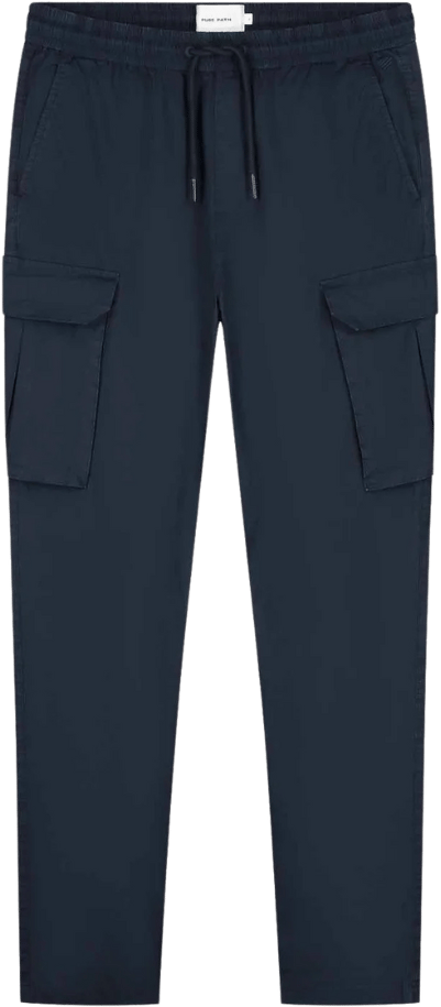 Pure Path Pure Path Cotton Stretch Cargo Pants Blauw