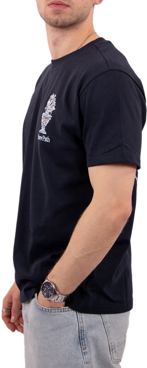 Pure Path Embroidered Vase T-Shirt Blauw