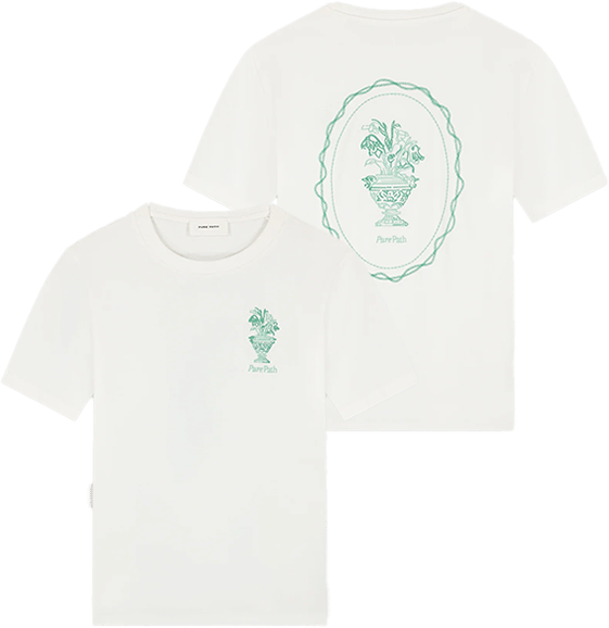 Pure Path Pure Path Embroidered Vase T-Shirt Beige