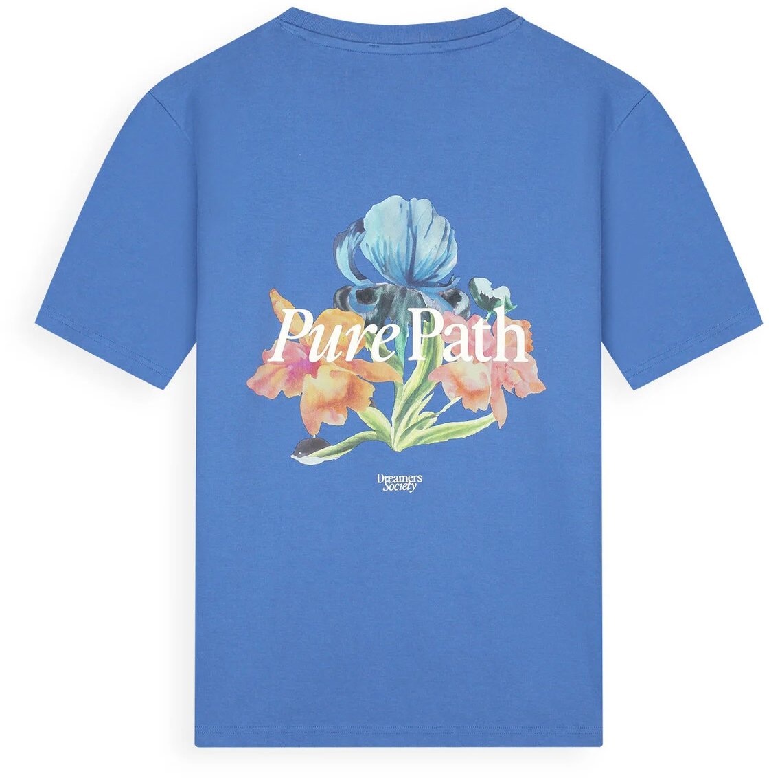 Pure Path Trio of flowers T-shirt cobalt Blauw