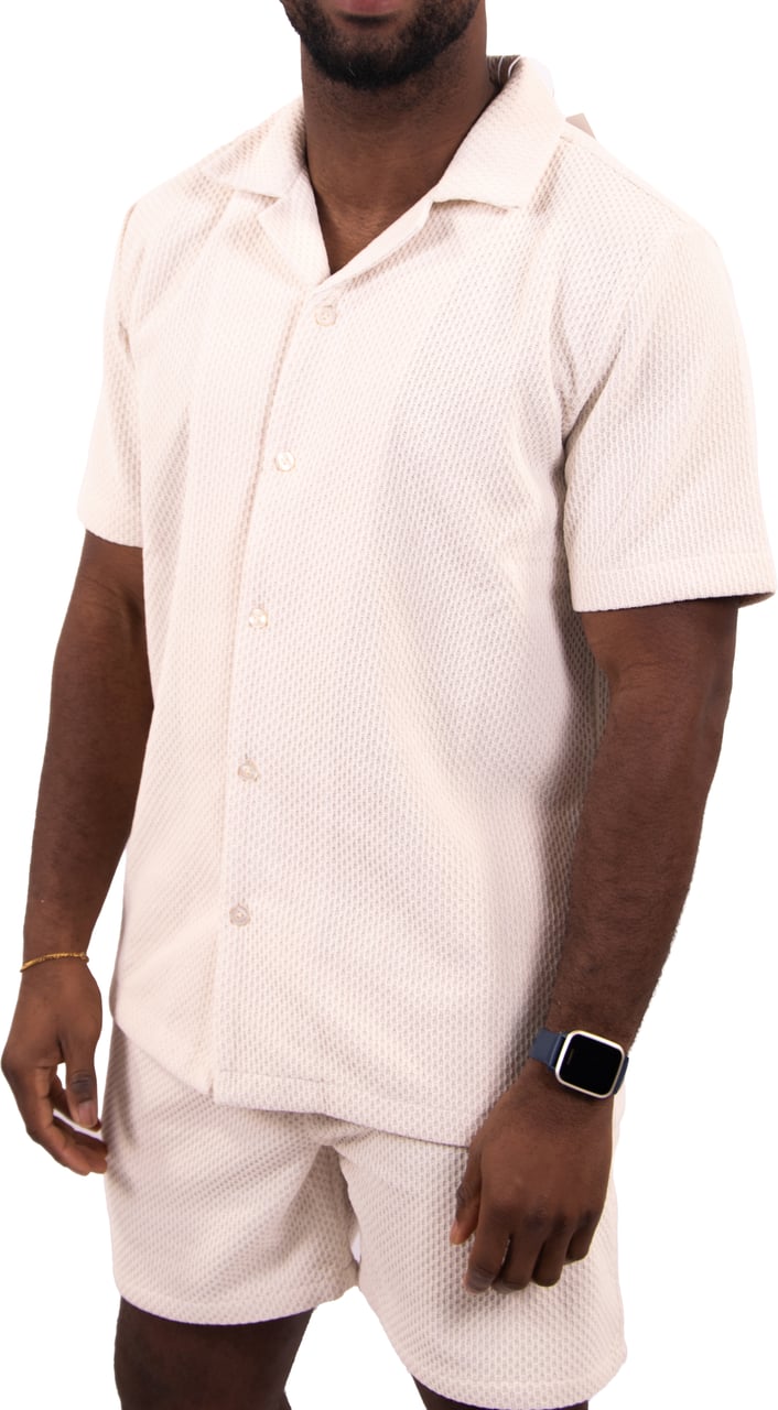 Pure Path Pure Path Honeycomd Shortsleeved Shirt Beige