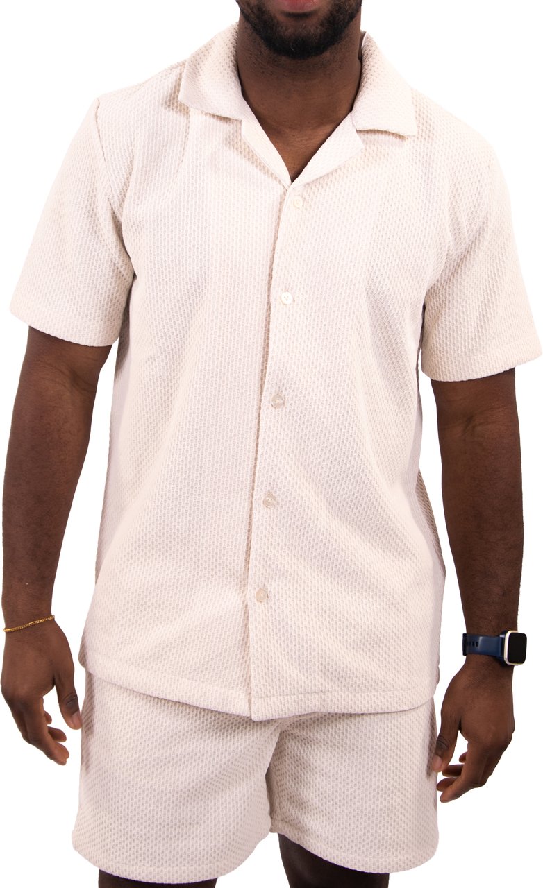 Pure Path Pure Path Honeycomd Shortsleeved Shirt Beige