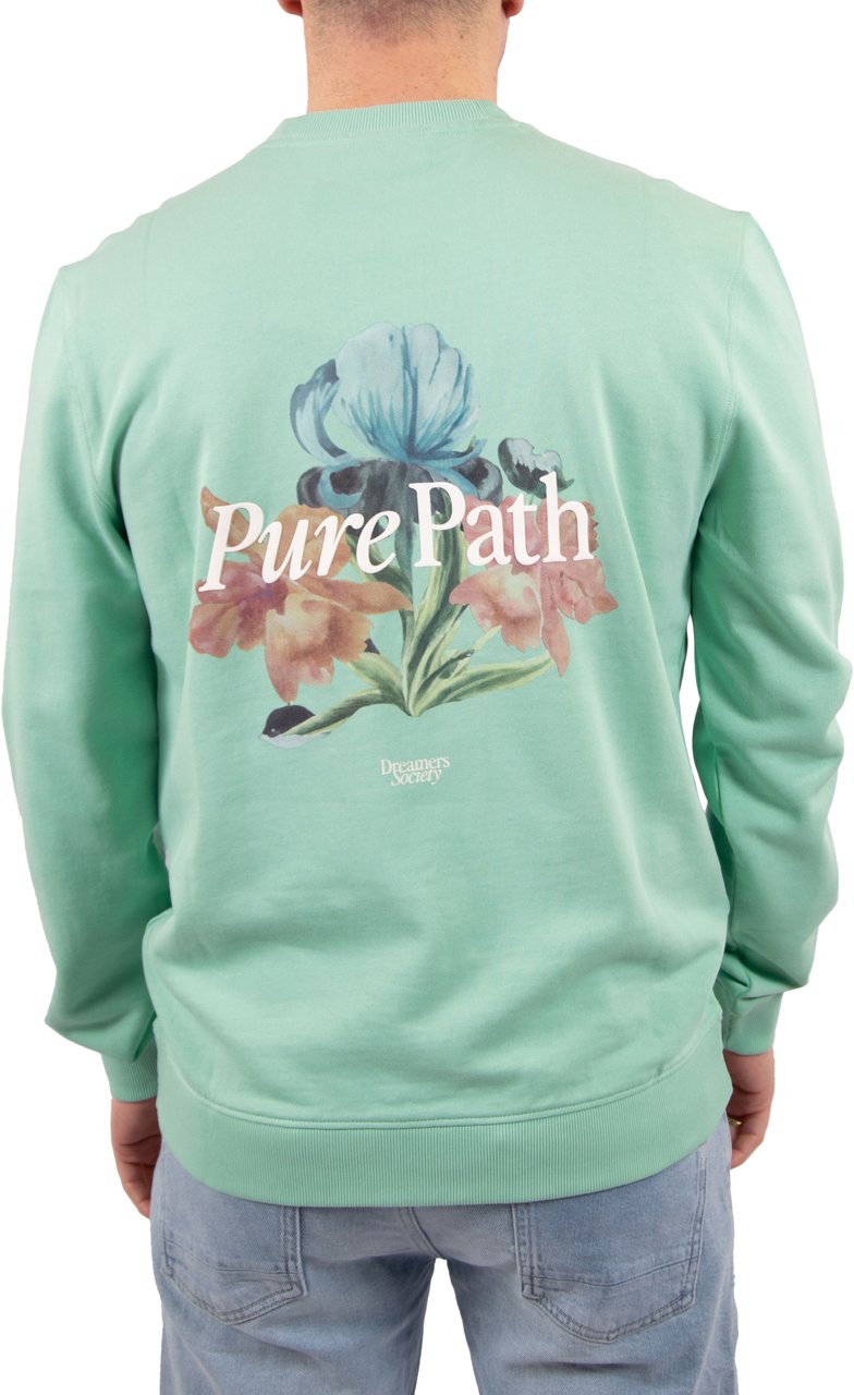 Pure Path Pure Path Trio Of Flowers Crewneck Groen