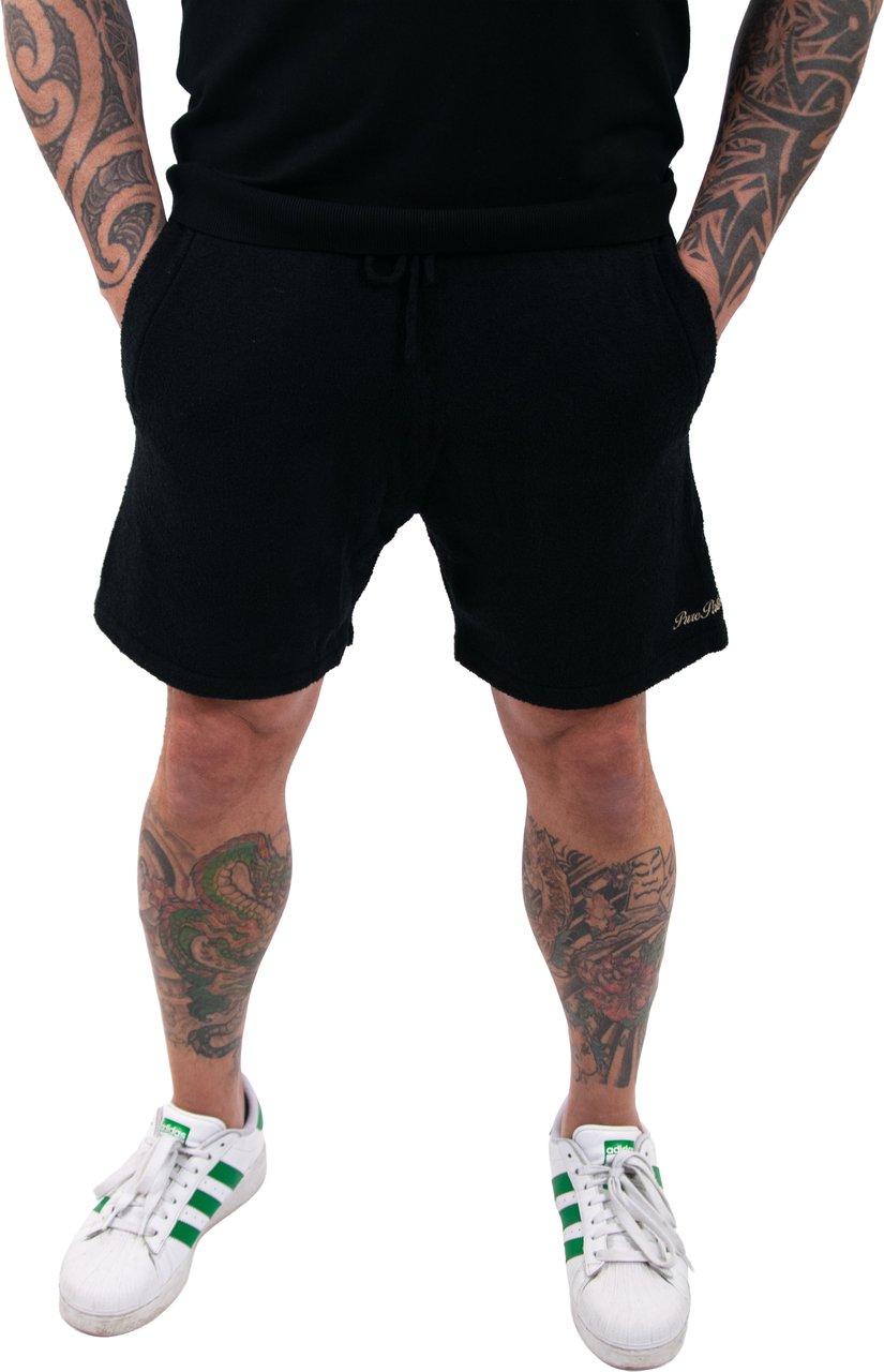 Pure Path Pure Path Towel Soft Boucle Knitted Shorts Zwart
