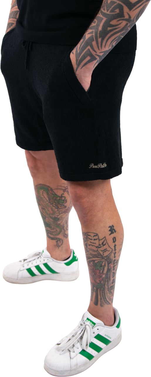 Pure Path Pure Path Towel Soft Boucle Knitted Shorts Zwart