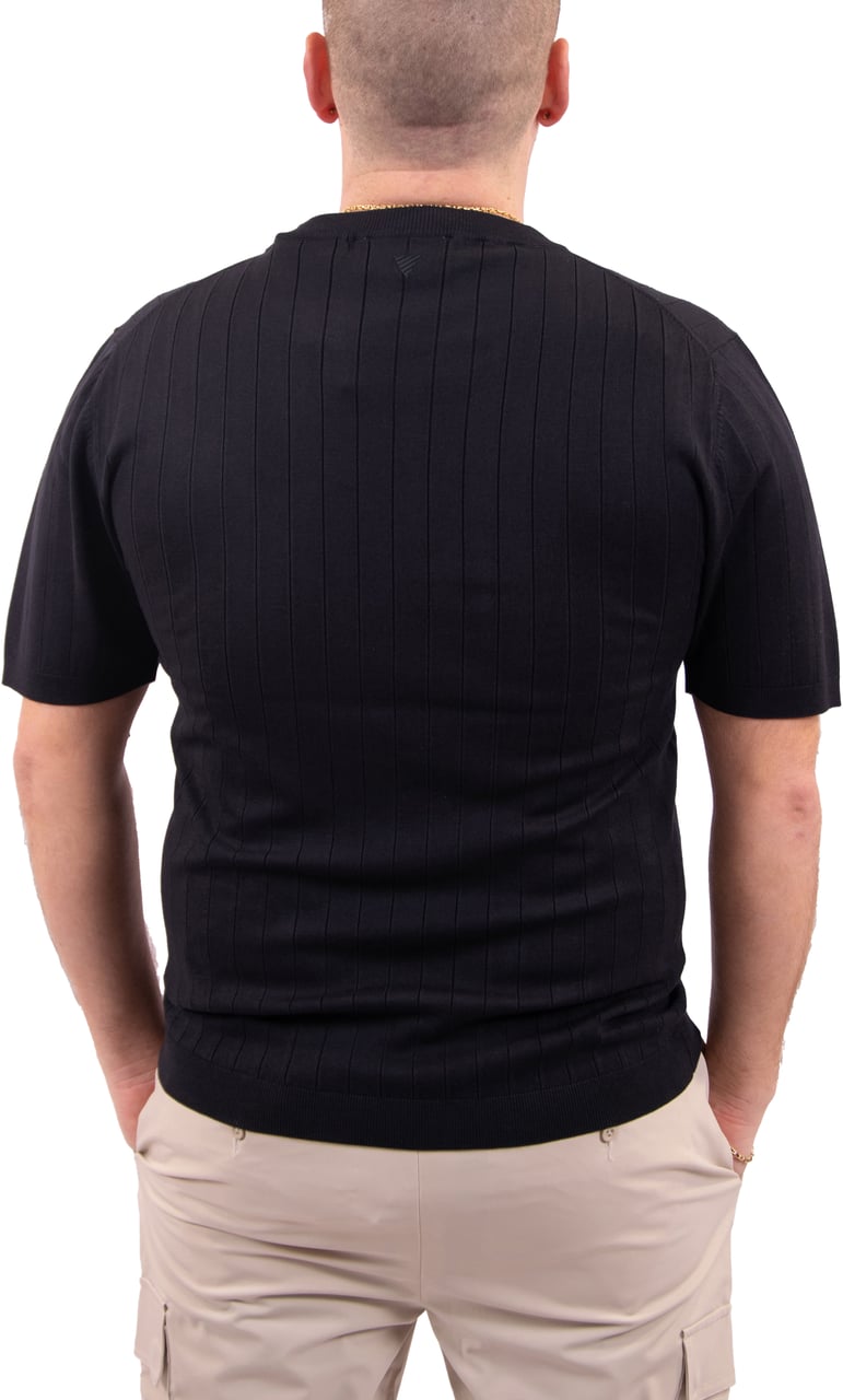 Pure Path Pure Path Dropneedle Knitted T-Shirt Blauw