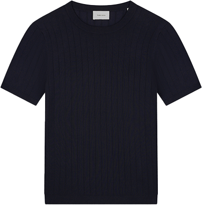 Pure Path Pure Path Dropneedle Knitted T-Shirt Blauw