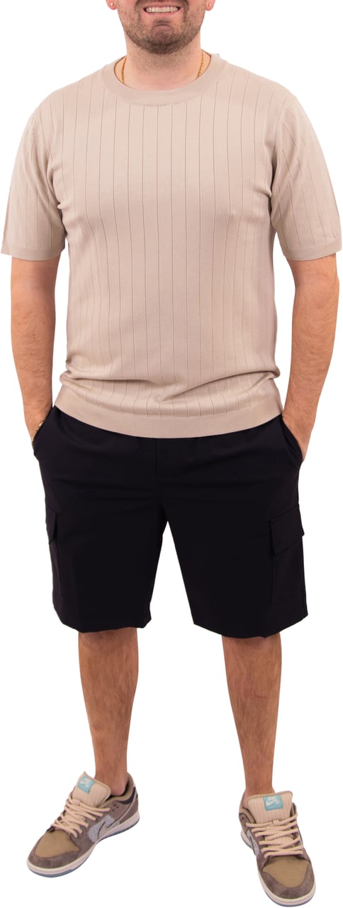 Pure Path Pure Path Dropneedle Knitted T-Shirt Beige