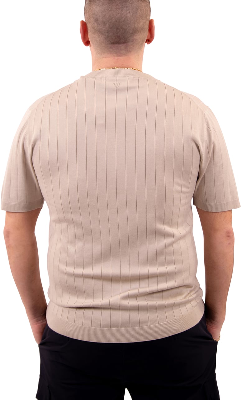 Pure Path Pure Path Dropneedle Knitted T-Shirt Beige