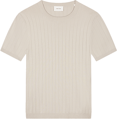 Pure Path Pure Path Dropneedle Knitted T-Shirt Beige