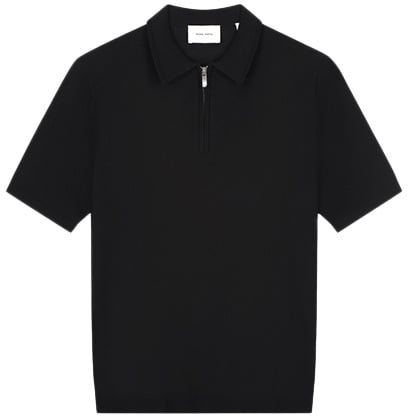 Pure Path Zip Knitted Polo Zwart