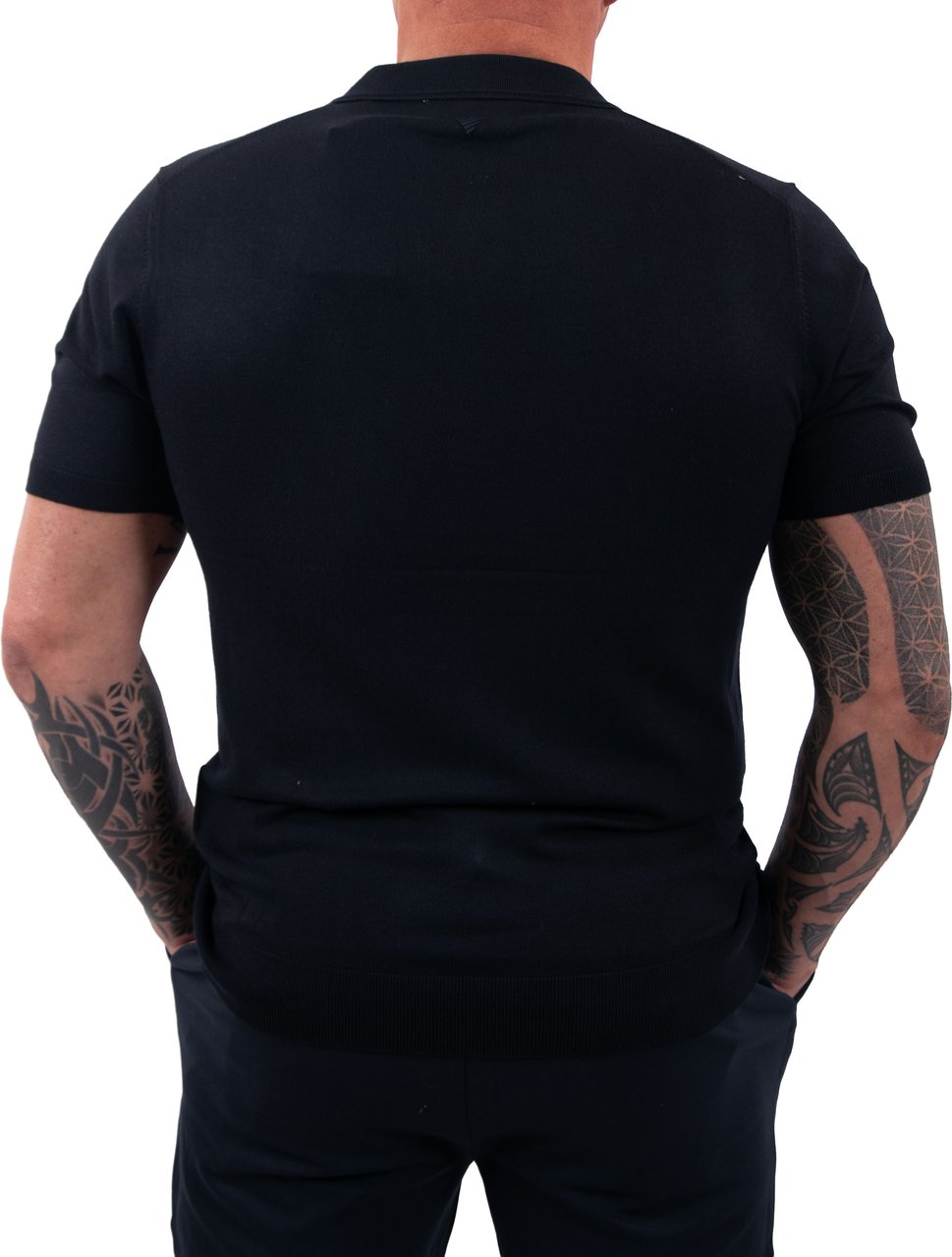 Pure Path Zip Knitted Polo Blauw