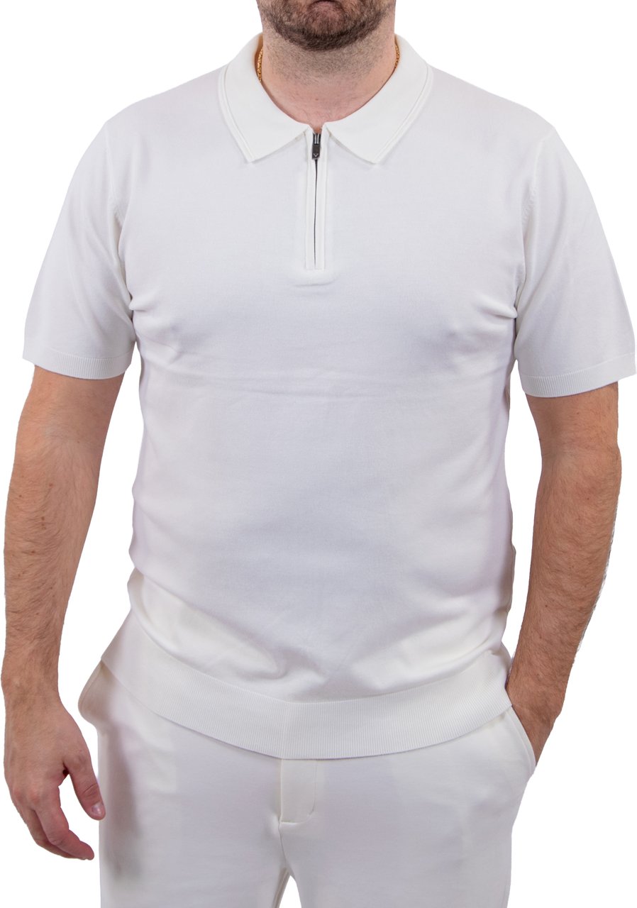 Pure Path Pure Path Zip Knitted Polo Beige