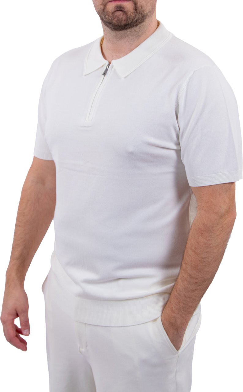 Pure Path Pure Path Zip Knitted Polo Beige