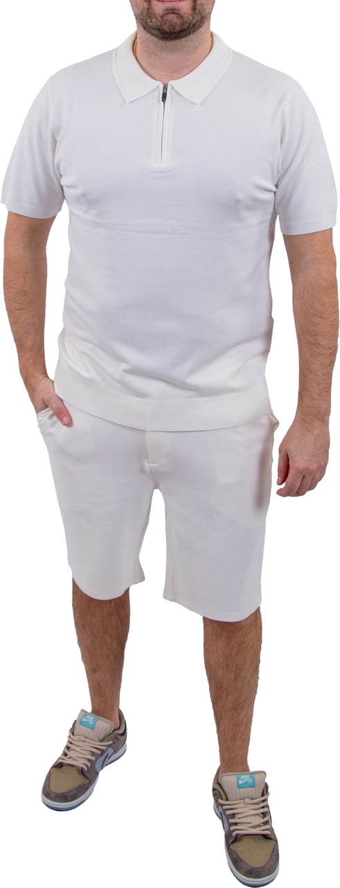 Pure Path Pure Path Zip Knitted Polo Beige