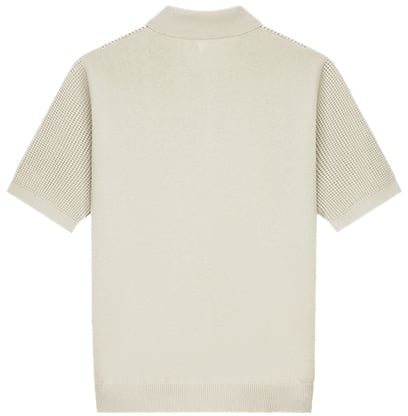 Pure Path Openwork Knitted Polo Beige