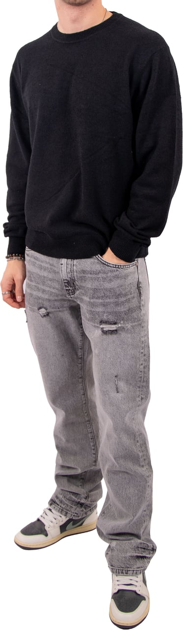 Pure Path Towel Soft Boucle Knitted Crewneck Zwart