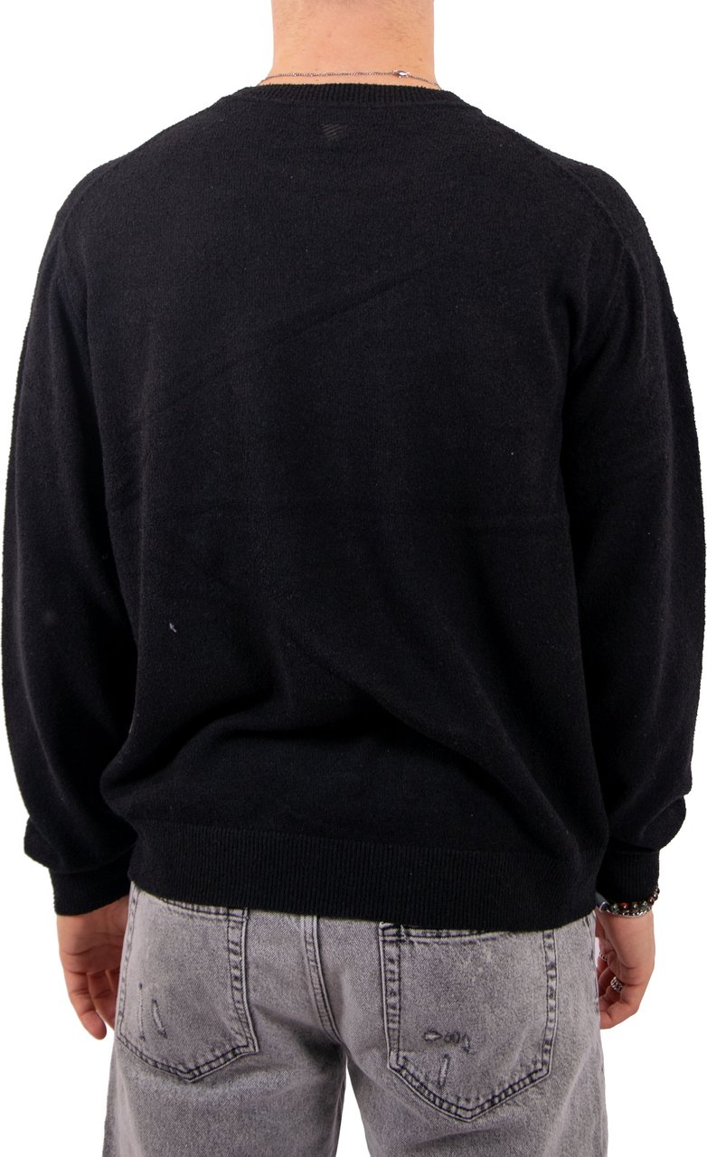 Pure Path Towel Soft Boucle Knitted Crewneck Zwart