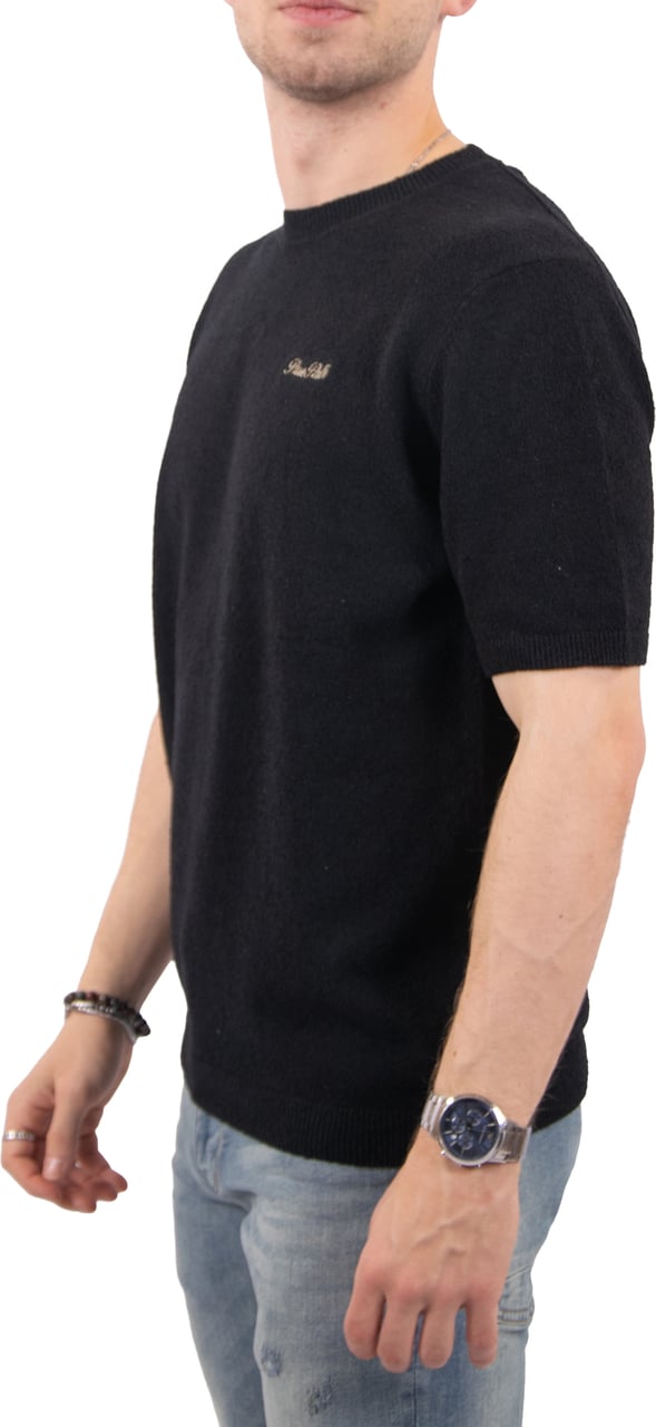 Pure Path Towel Soft Boucle Knitted Shirt Zwart