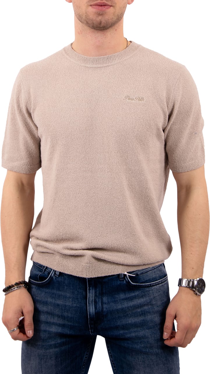 Pure Path Towel Soft Boucle Knitted Shirt Beige