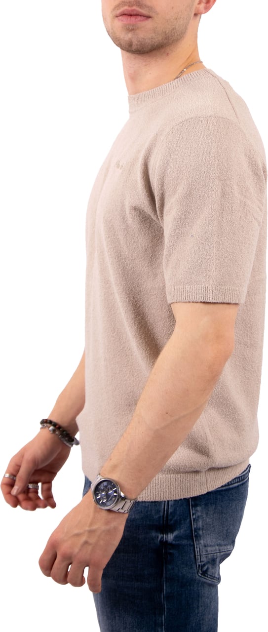 Pure Path Towel Soft Boucle Knitted Shirt Beige
